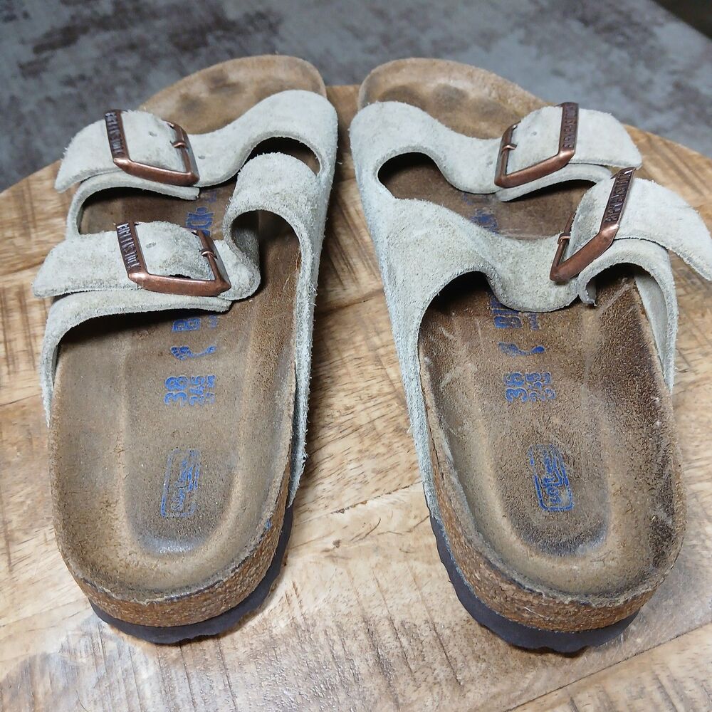 Birkenstock Arisona BS Suede Cork Sandals Stone/Tan/Taupe Womens EU 38 US 7/7.5 - Picture 7 of 15